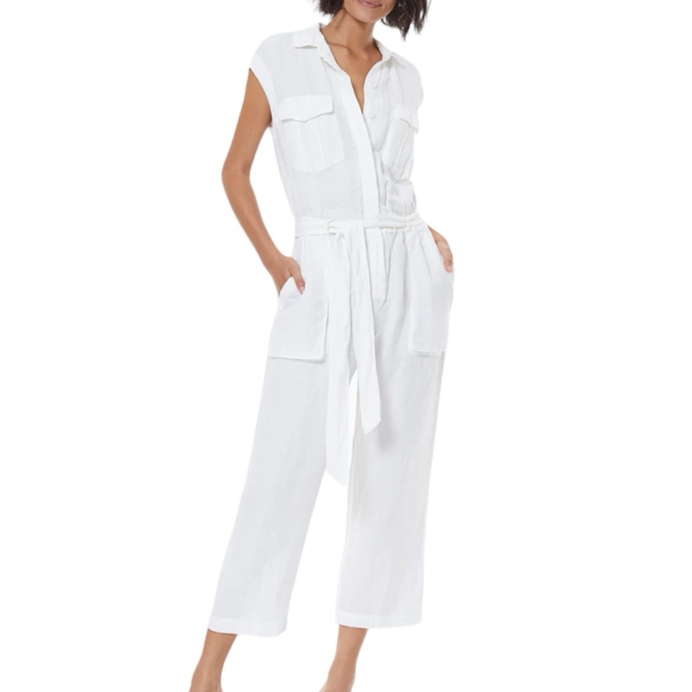 YFB CUBA JUMPSUIT black cropped size large linen and rayon